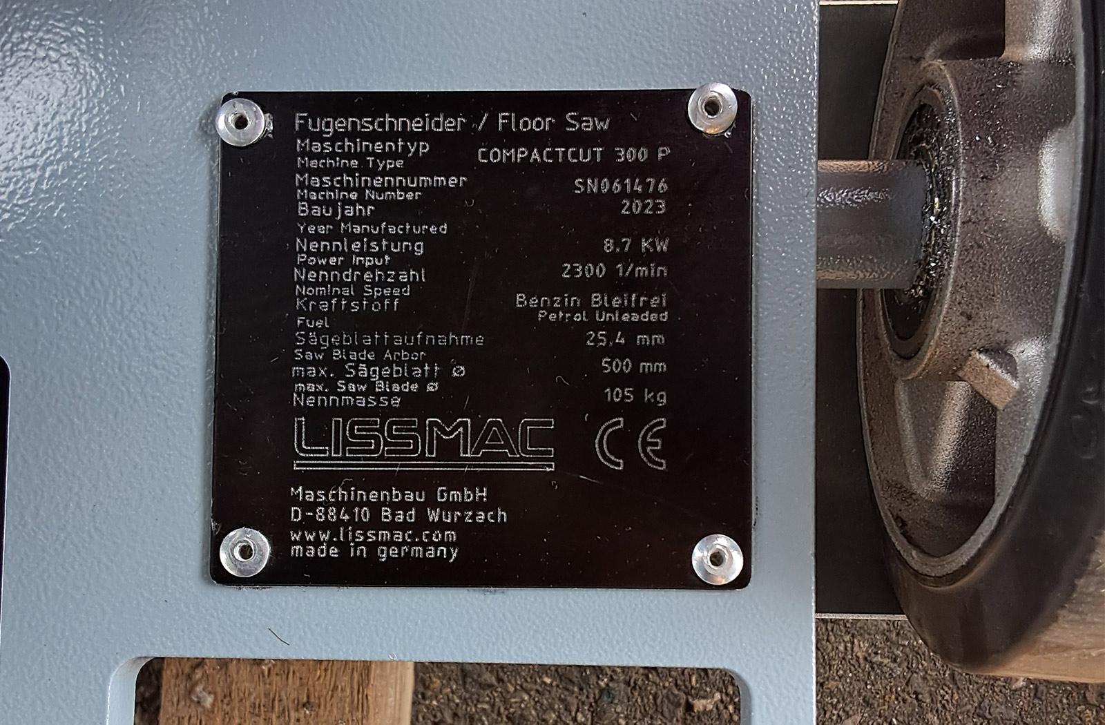 Compactcut 300 P Fugenschneider Typenschild
