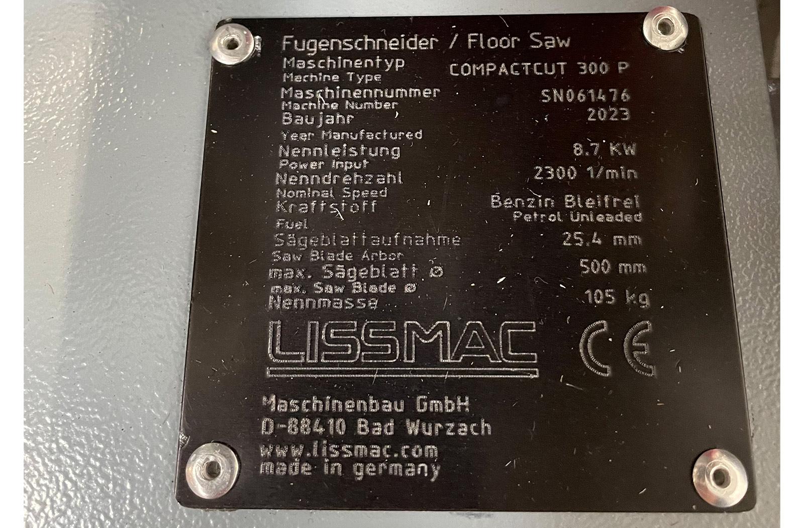 Compactcut 300 P Fugenschneider Typenschild